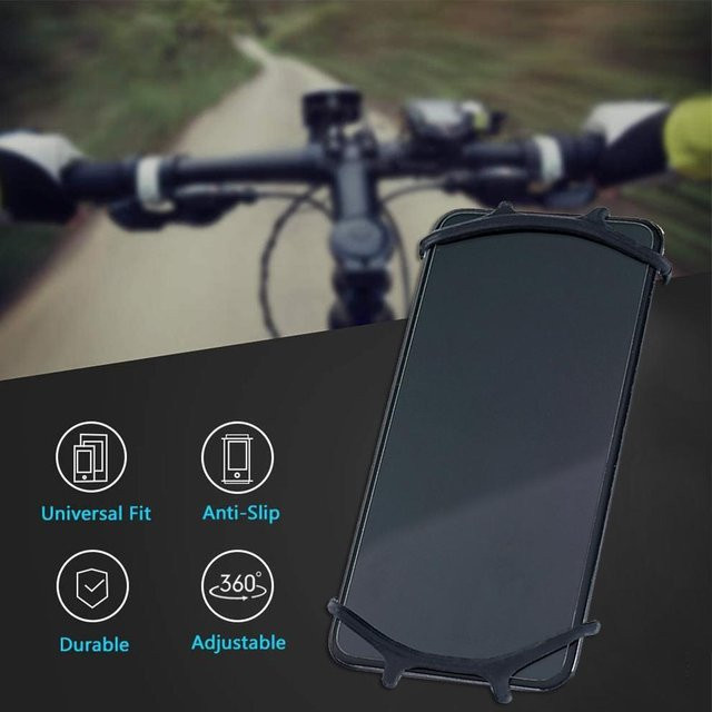 Stoßfeste Silikon-Fahrrad-Handyhalterung in Schwarz für SRAM und Garmin sowie Motorräder - Bild 1