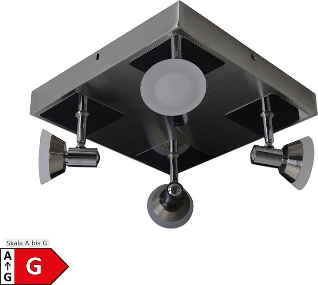 Näve LED-Deckenleuchte JERICHO in Chrom aus Metall und Glas, 4 Brennstellen, B/T/H: 28 x 28 x 13,3 cm - Bild 2