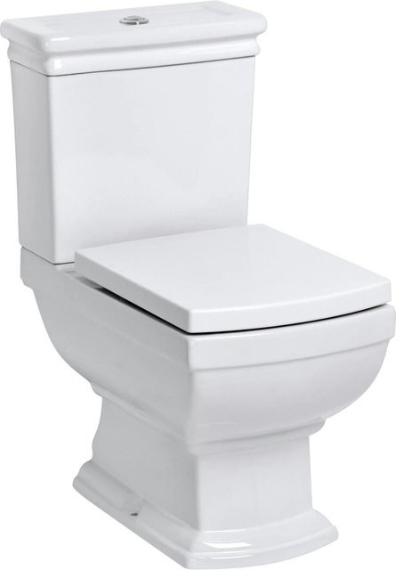 Kerra Kleopatra 11 Nostalgie Stand-WC-Kombination aus Keramik in Weiß Glänzend mit Softclose WC-Sitz - Bild 1