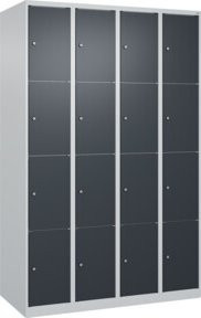 C+P Schließfachschrank Classic PLUS mit 4 Abteilen, Anthrazitgrau und Lichtgrau, B/T/H: 120 x 50 x 185 cm - Bild 1