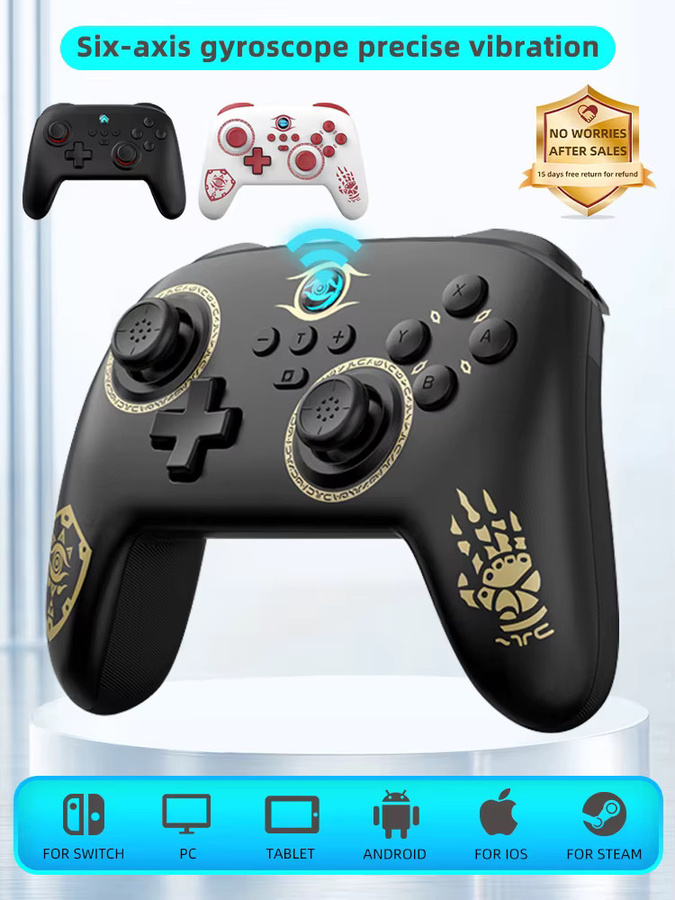VILCORN S11 Multi-Plattform Kabelloser Spiele-Controller in Schwarz für Nintendo Switch und PC mit Dualer Vibration und Sechs-Achsen-Bewegungserkennung - Bild 5