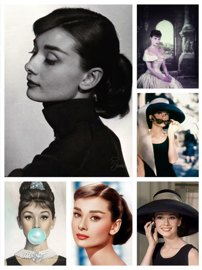 Diamond Painting Set Audrey Hepburn Porträt 5D Mosaik Stickerei mit Strass Steinen für Wanddeko B/H: 30 x 30 cm - Bild 3