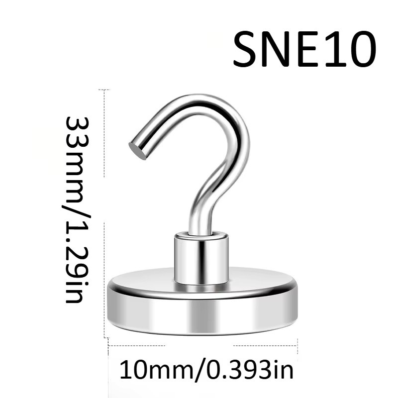 U-POLEMAG Multifunktionaler magnetischer Haken aus Metall in Silber zur Aufbewahrung für Küche, Bad und Bar mit Klebebefestigung - Bild 2