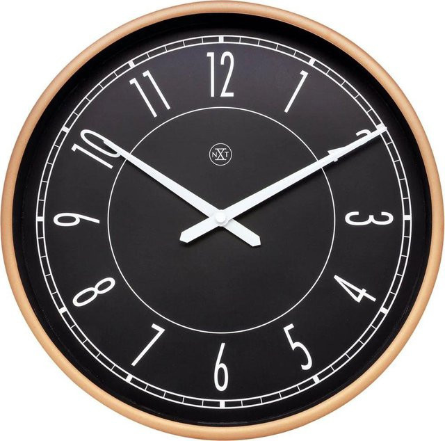 NEXTIME Wanduhr, Schwarz, Grau, Quartz, Unisex - Bild 1