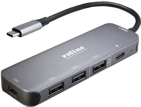Roline USB-Hub 3.2 Gen2 mit 5 Ports (3x USB-A, 1x USB-C) 10 GBit/s Grau - Bild 1