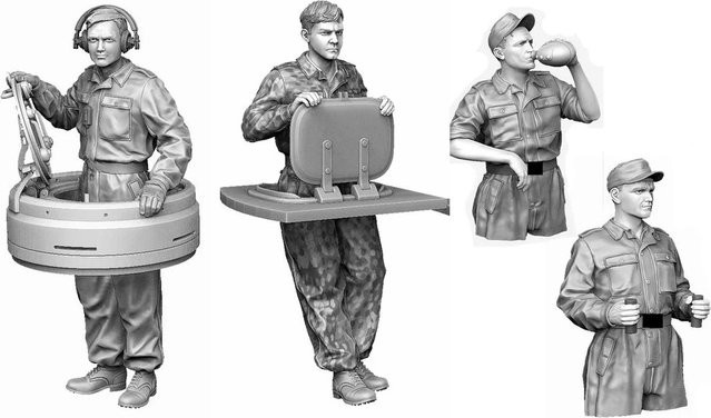 BAANFU Panzerbesatzung, Modellbausatz, Maßstab 1:35, 4-teiliges Set - Bild 1