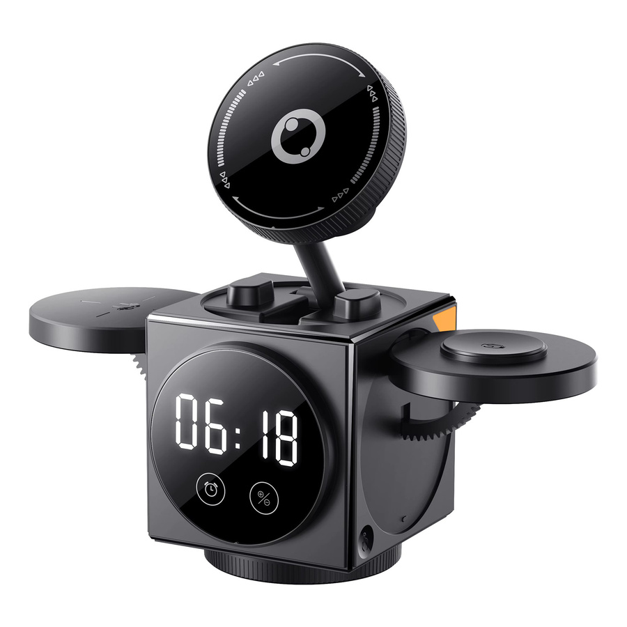 Truly Qi 4-in-1 magnetisches Wireless-Ladegerät mit Touch-Button für iPhone, Android, iWatch und AirPods als Magsafe Schnellladestation in Schwarz oder Grau - Bild 1