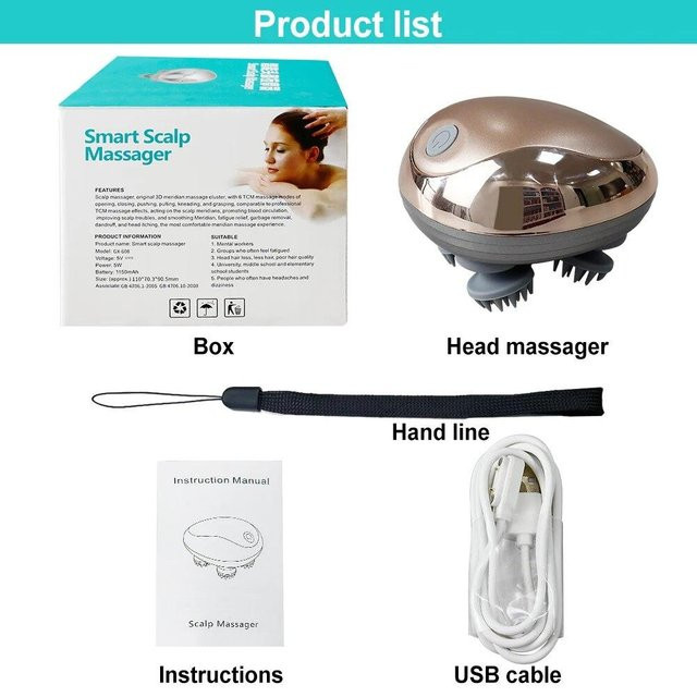 Binchi Health Technology Elektrisches Kopfhautmassagegerät, Grau, Unisex - Bild 1