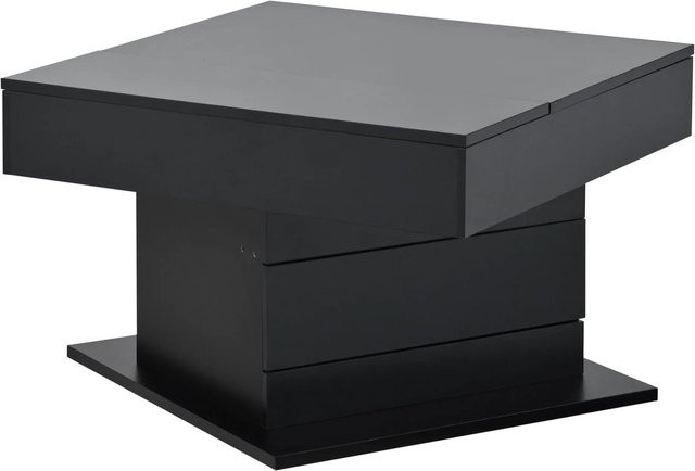 okwish Couchtisch mit drehbarer Tischplatte und Schublade in Schwarz, B/T/H: 70 x 70 x 45 cm - Bild 1