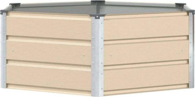 vidaXL Pflanzkübel aus Stahl in Elfenbein, B/T/H: 129 x 129 x 45 cm - Bild 1