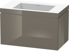 Duravit L-Cube Waschtischunterschrank c-bonded, wandhängend, Grau Hochglanz, B/T/H: 80 x 48 x 50 cm - Bild 1