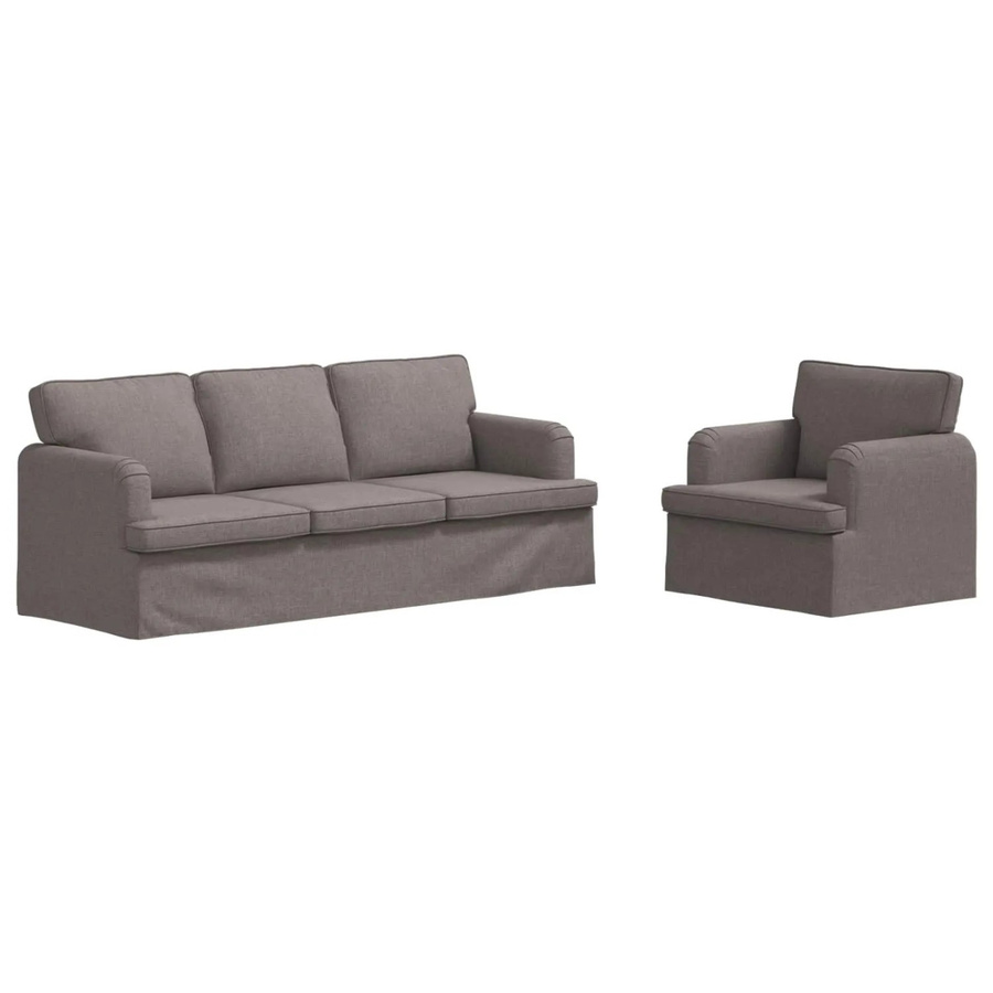 vidaXL Sofa 2-teilig in Taupe, modernes L-Shape Ecksofa mit Stoffbezug, Breite: 201 cm, Höhe: 85 cm, Tiefe: 144 cm - Bild 2