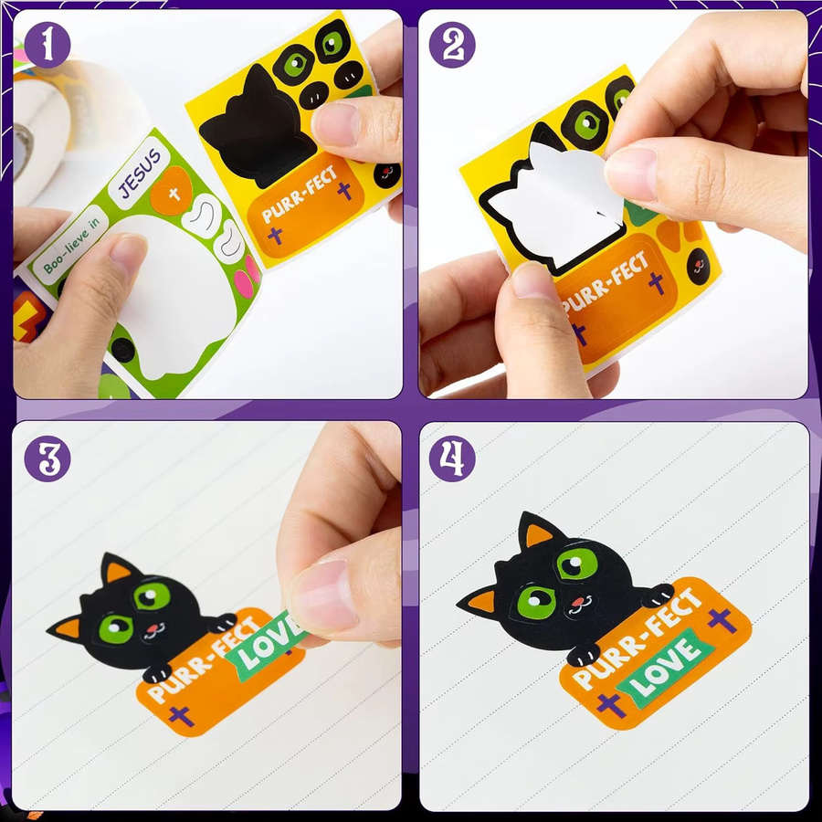 TYFYO Halloween Puzzle-Aufkleber, Bunt, 150 Stück/Rolle - Bild 3