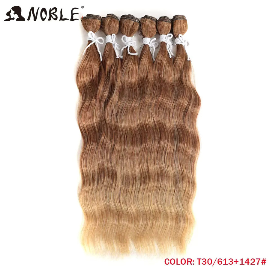 Edle Haar Wasser Welle Synthetische Haar Extensions, Ombre Blonde, 20 Zoll, 6er Paket - Bild 2