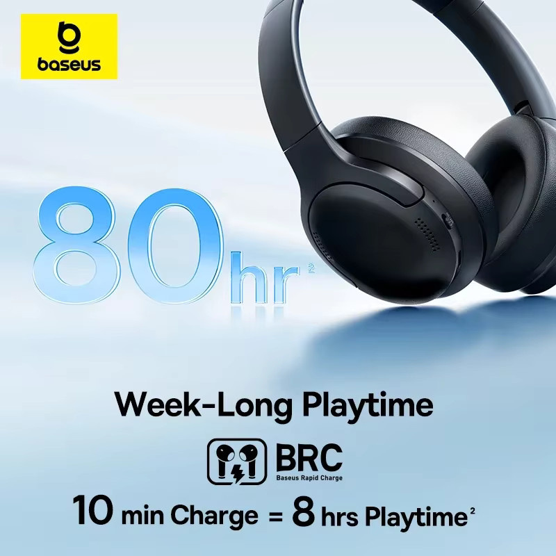 Baseus BH1 Lite Bluetooth 6.0 Over-Ear Kopfhörer mit ENC Clear Call und Super Bass in Schwarz oder Weiß - Bild 2