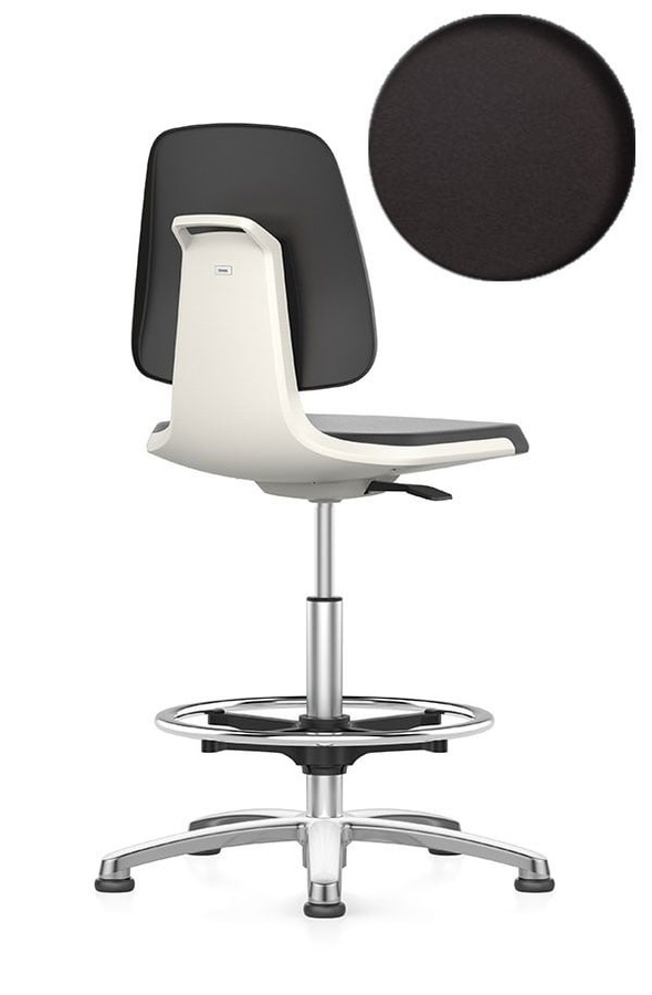 Arbeitsdrehstuhl Labsit von BIGBOXX in Schwarz mit Fußring und Gleitern für Home-Office und Erwachsene - Bild 1