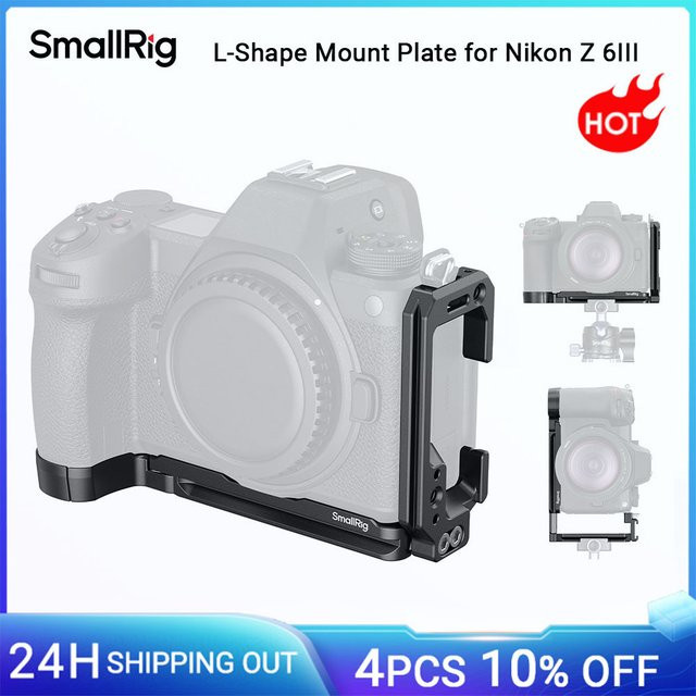 SmallRig L-Bracket Montageplatte für Nikon Z 6III, Arca-Swiss kompatibel mit 1/4"-20 Gewindelöchern und Cold Shoe Mount, Schwarz - Bild 1