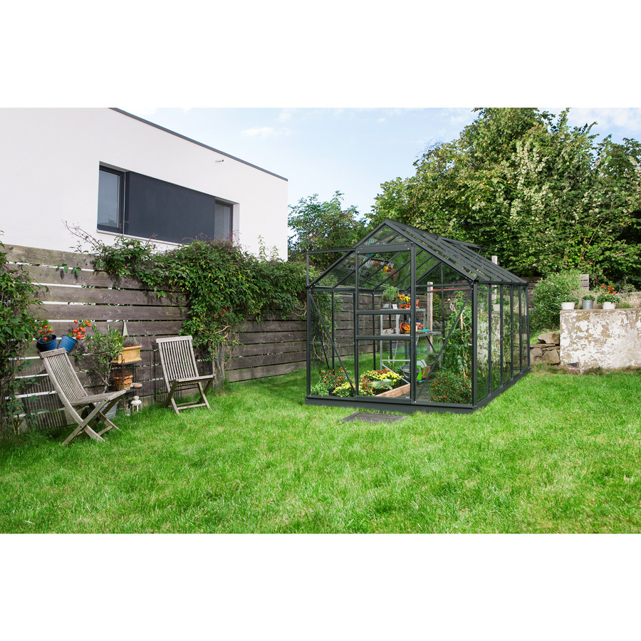 Vitavia Gewächshaus Venus 6200 in Schwarz mit 6,2 m² Fläche, ESG-Glas und Schiebetür - Bild 4