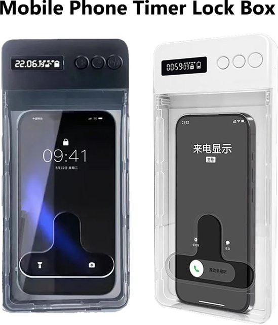 T-förmiges Handy-Schließfach mit Timer und LCD-Display in Schwarz zur Förderung der Selbstdisziplin - Bild 1