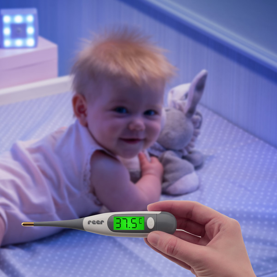 Reer ExpressTemp Pro Digitales Fieberthermometer mit flexibler Messspitze in Weiß und Gold - Bild 2