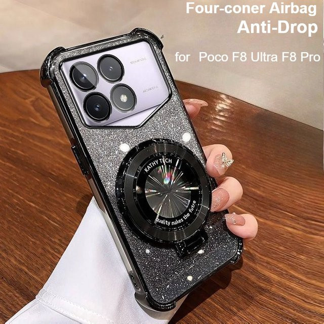 Stoßfeste Silikon-Schutzhülle mit glänzendem Rand für Xiaomi Poco F8 Ultra, F7, X7 und M7 Pro in Silber - Bild 1
