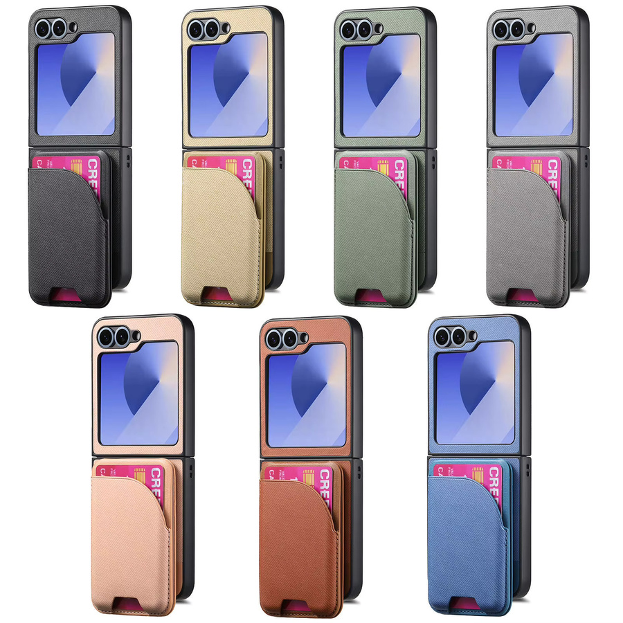 Magnetische 2-in-1 Leder-Handyhülle mit abnehmbarem Kartenhalter für Samsung Galaxy Z Flip (Grau) - Bild 5