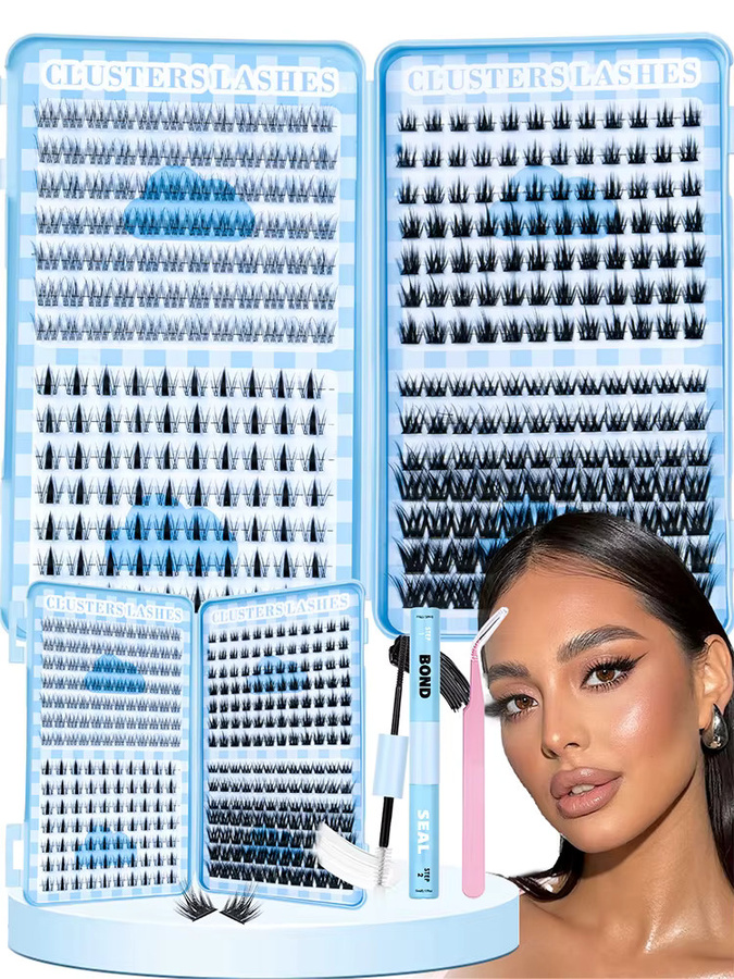 ISEEN DIY Wimpernbüschel Manga Wimpernverlängerungen, Mix Styles, mit Kleber und Fixierer - Bild 7