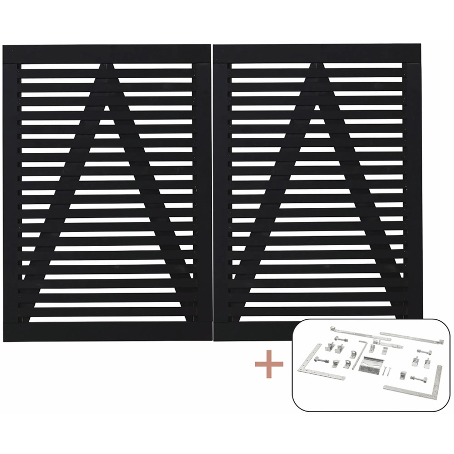 Plus Tokyo Doppeltor aus Nadelholz in Schwarz, B: 140 cm, H: 200 cm - Bild 2