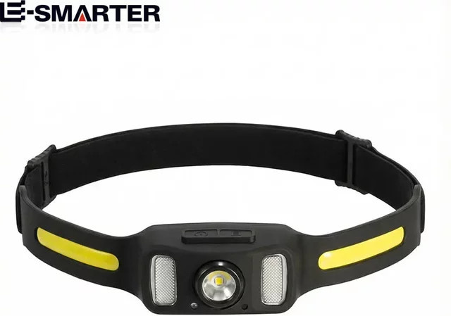 ESMARTER USB wiederaufladbare LED-Stirnlampe mit Rotlicht in Schwarz für Angeln, Radfahren und Outdoor-Arbeiten - Bild 1
