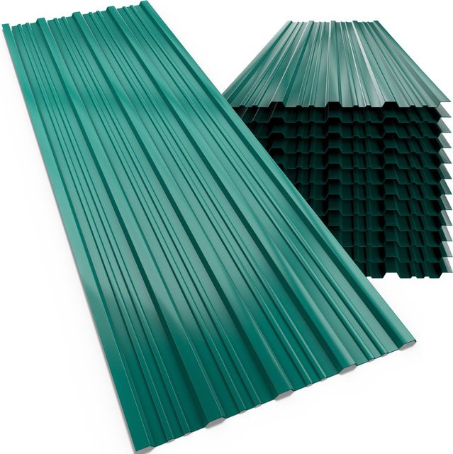 Gardebruk Trapezblech 28er-Set aus verzinktem Stahl, Grün, B: 46 cm, H: 110 cm - Bild 1