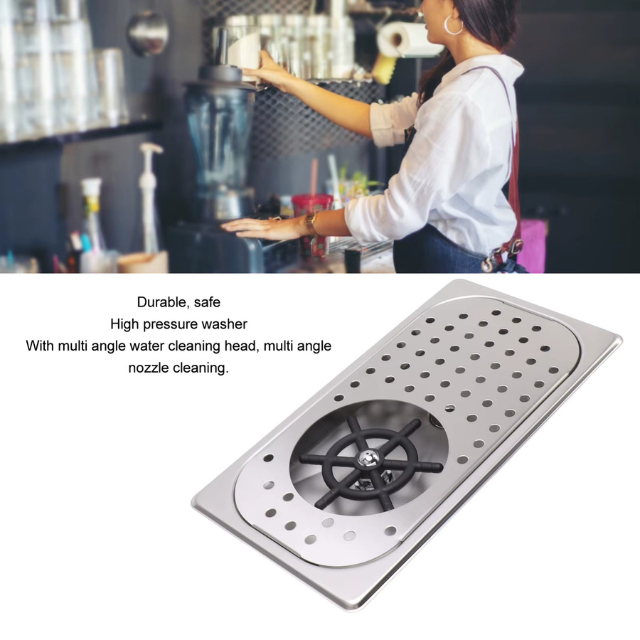 Wassersparender Krugspüler und Tassenspüler mit Hochdruckfunktion und Tropfschale für Gläser und Tassen in Cafés - Bild 3