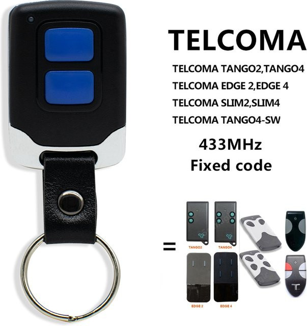 TELCOMA EDGE 2 4 / SLIM 2 4 / TANG 02 04 Clone Transmitter Garagentor Fernbedienung 433.92MHz Festcode Schwarz - Bild 1