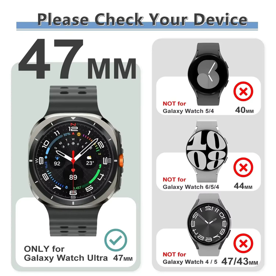 CAOWTAN Schutzhülle für Samsung Galaxy Watch, Metalllegierung, Schwarz, Unisex - Bild 2