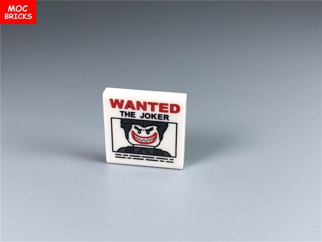 Yiran toy MOC Steine bedruckte Fliese 2x2 Wanted The Joker 10-teiliges Set - Bild 1