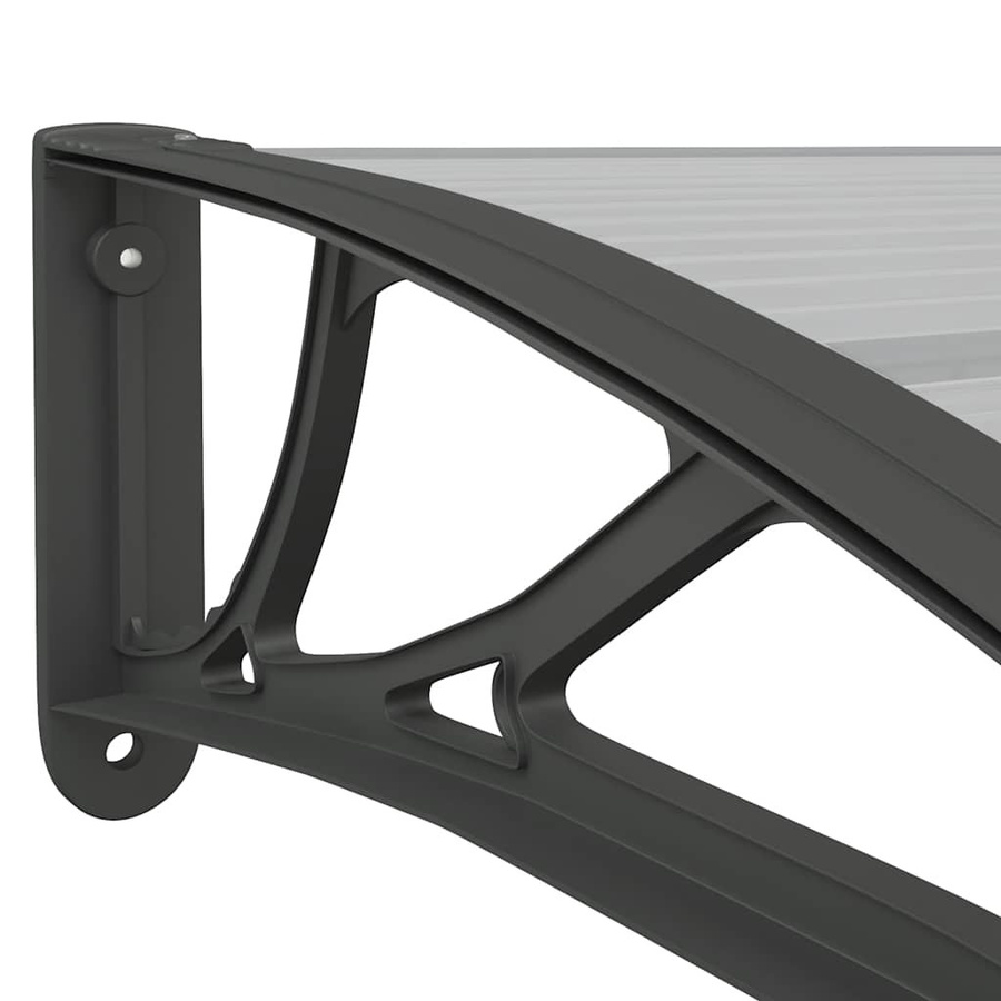 vidaXL Türvordach aus Polycarbonat in Schwarz und Transparent, B: 400 cm, H: 75 cm - Bild 3