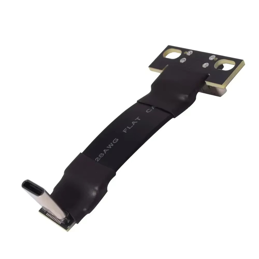 ADT-Link Internes 20-poliges USB 3.2 Typ C Gen 2 Flachbandkabel in Schwarz mit 90-Grad-Winkel für Datenübertragung und Laden - Bild 3