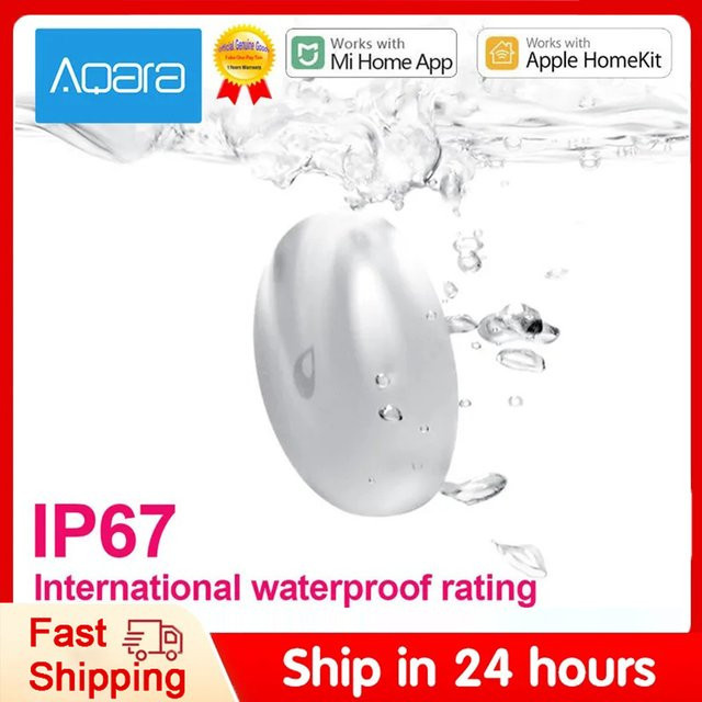 Aqara Wasserleck-Sensor Zigbee Überschwemmungsmelder mit IP67 Schutz, Feuchtigkeitssensor für die Mijia App, Farbe: Weiß - Bild 1