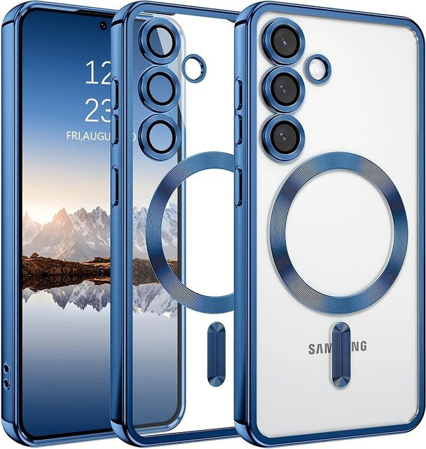 Magnetische transparente Handyhülle mit galvanisiertem Design für Samsung Galaxy A-Serie in Pink - Bild 1