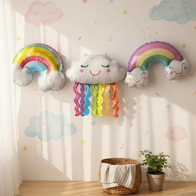 XQYY Cloud Rainbow Series Heliumballon aus Folie in Multicolor für deine Geburtstagsfeier, Hochzeit oder Verlobung - Bild 1