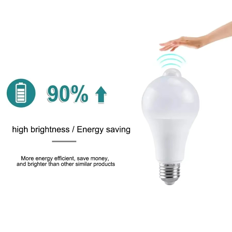 GGBEE LED-Glühbirne mit Bewegungsmelder und Dämmerungssensor E27, Weiß, für Indoor und Outdoor - Bild 3