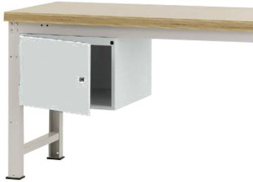 Manuflex Gehäuse-Unterbau PROFI ZB4732.7035 in Grau aus Stahl mit 1 Tür rechts angeschlagen und Einlegeboden, Nutzhöhe: 30 cm, B/T/H: 58 x 36 x 50 cm - Bild 1