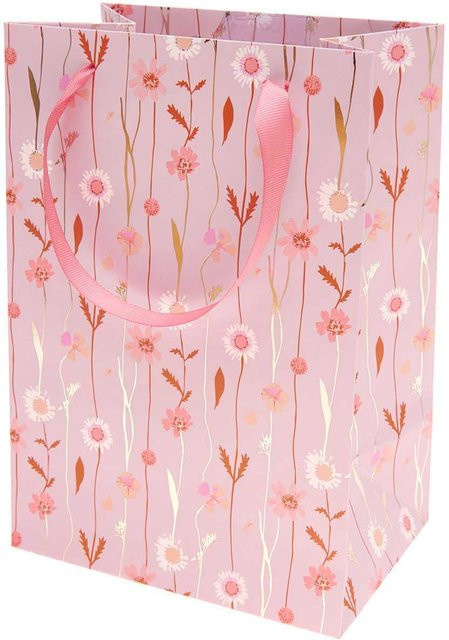 Rico Design Paper Poetry Geschenktüte Blumenranken in Flieder und Pink, B/T/H: 18 x 12 x 26 cm - Bild 1