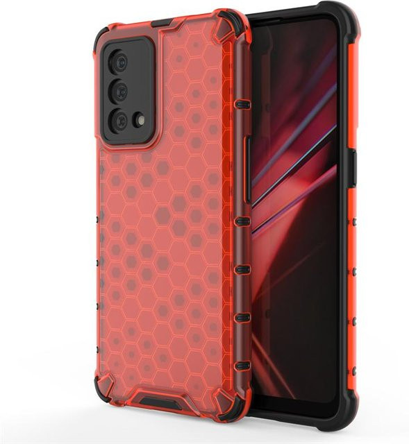 Stoßfeste Hybrid-Rüstungshülle für Realme GT Master 5G, transparente Rückseite, Rot - Bild 1