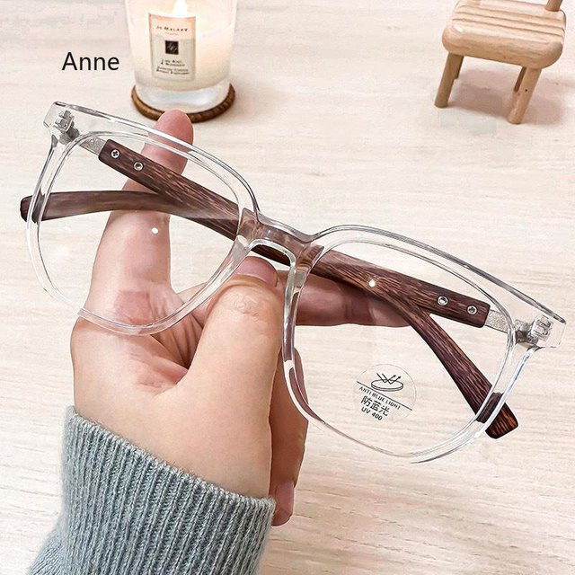 Dote Korrektionsbrille, eckig, Vollrand, Holzmaserung, Unisex, transparent, white - Bild 1