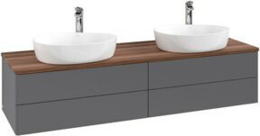 V&B Waschtischunterschrank Antao ohne Frontstruktur in Anthrazit lackiert, B/T: 160 x 50 cm - Bild 1