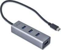 i-tec C31HUBMETAL403 USB-C Metal Hub mit 4 USB-A Ports USB 3.2 Gen1 5 GBit/s Grau - Bild 1