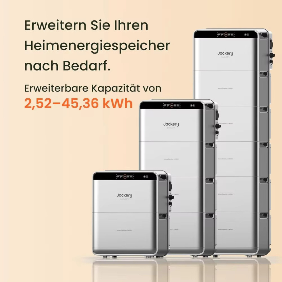 Jackery SolarVault 3 Pro Max Solarenergiespeichersystem mit 15,12kWh LiFePO4-Batterie, 4000W PV-Eingang und 2500W Ausgang zur Erweiterung deiner Heimstromversorgung - Bild 5