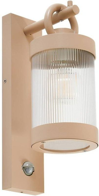 Lindby Wandleuchte Außen Yrene in Beige aus Aluminium mit Bewegungsmelder und IP44 Schutz - Bild 1