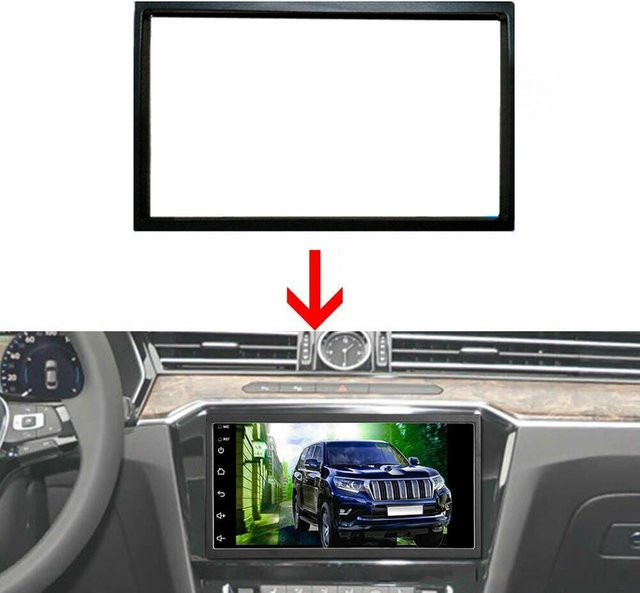 NIGHTKIST Universal 2Din Radio Rahmen für 7 Zoll große Bildschirme, Surround Panel für Auto Audio Dashboard, Schwarz - Bild 1