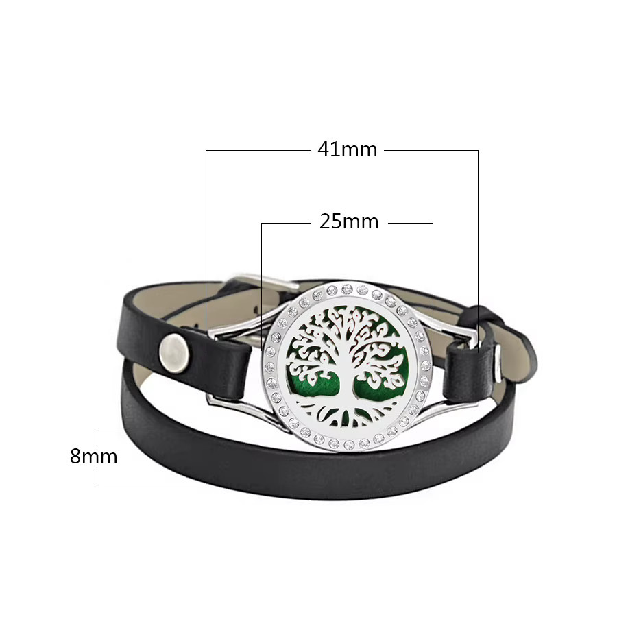 Armband Edelstahl, Silber, Damen, Engelsflügel Ätherisches Öl Diffusor Medaillon - Bild 2